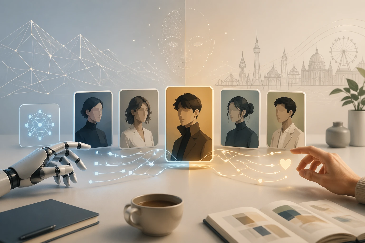 Celebrity vibe reference matching illustration