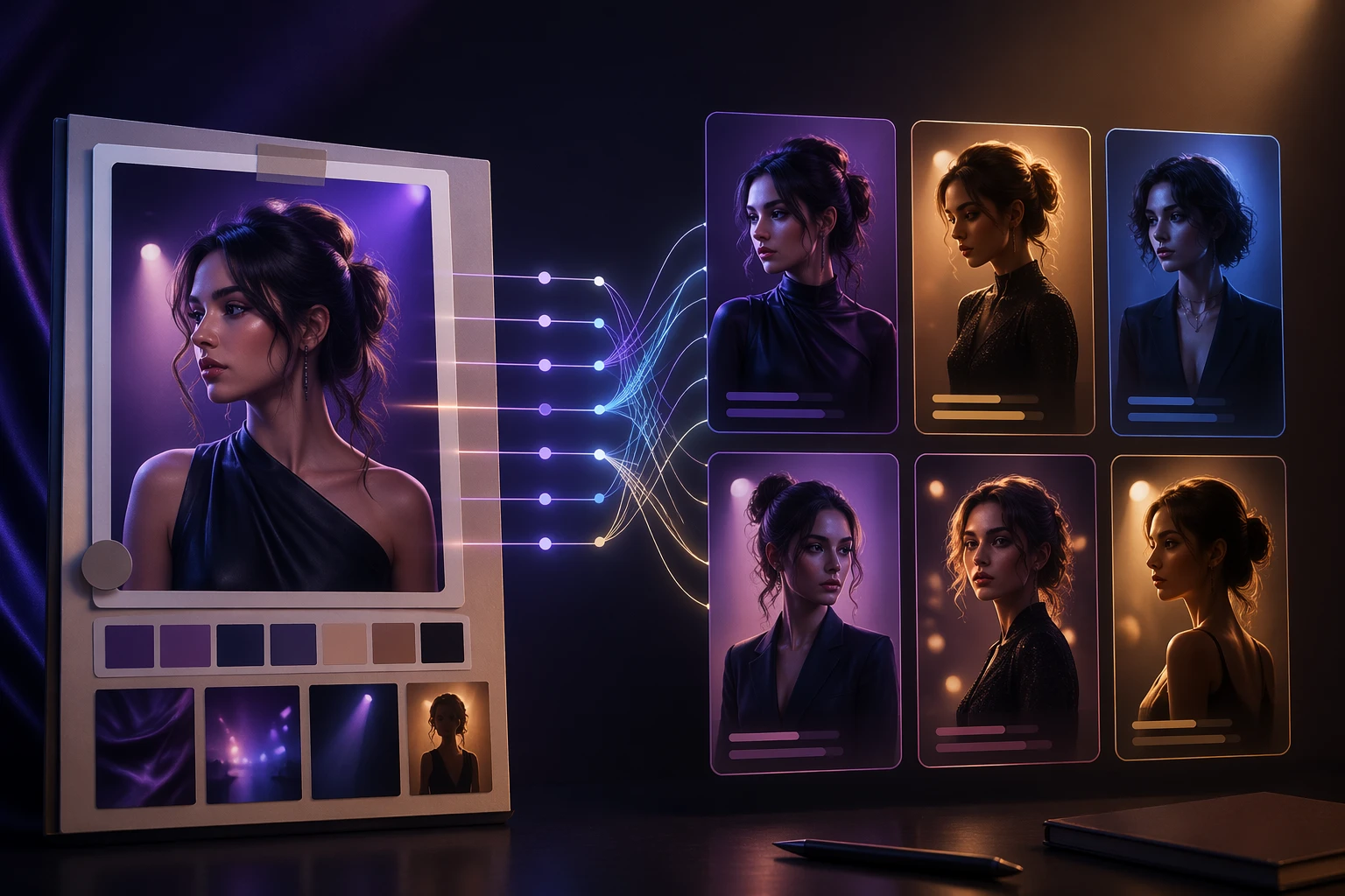 Similar-vibe celebrity reference matching principles