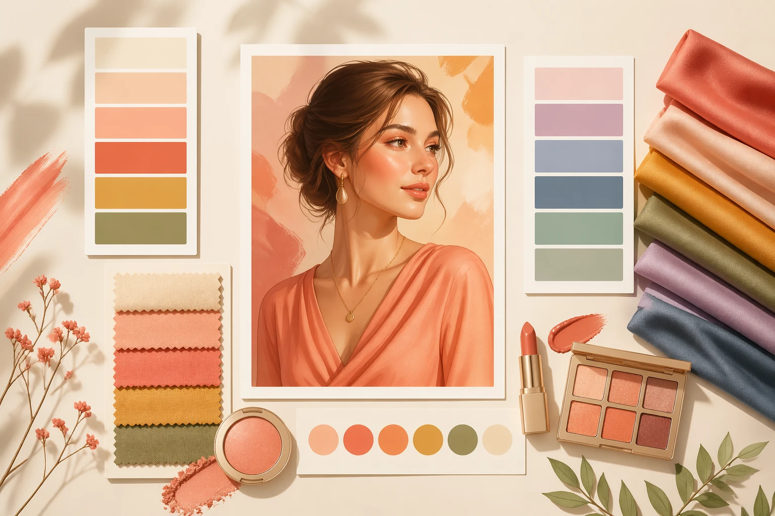 Spring warm personal color makeup fashion